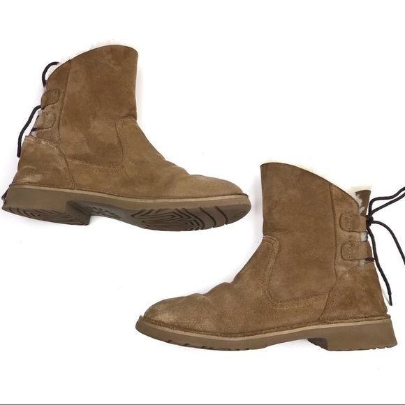 UGG Naiyah Lace-Back Genuine Shearling Boot 7 - Picture 7 of 9